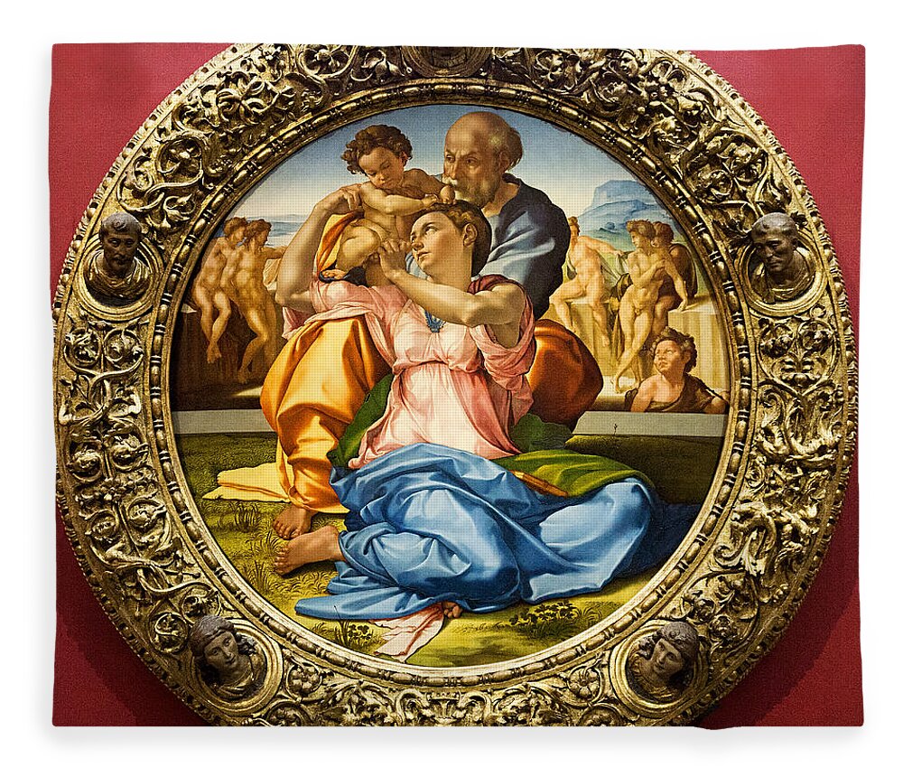 Holy Fleece Blanket featuring the photograph The Holy Family - Doni Tondo - Michelangelo by Weston Westmoreland