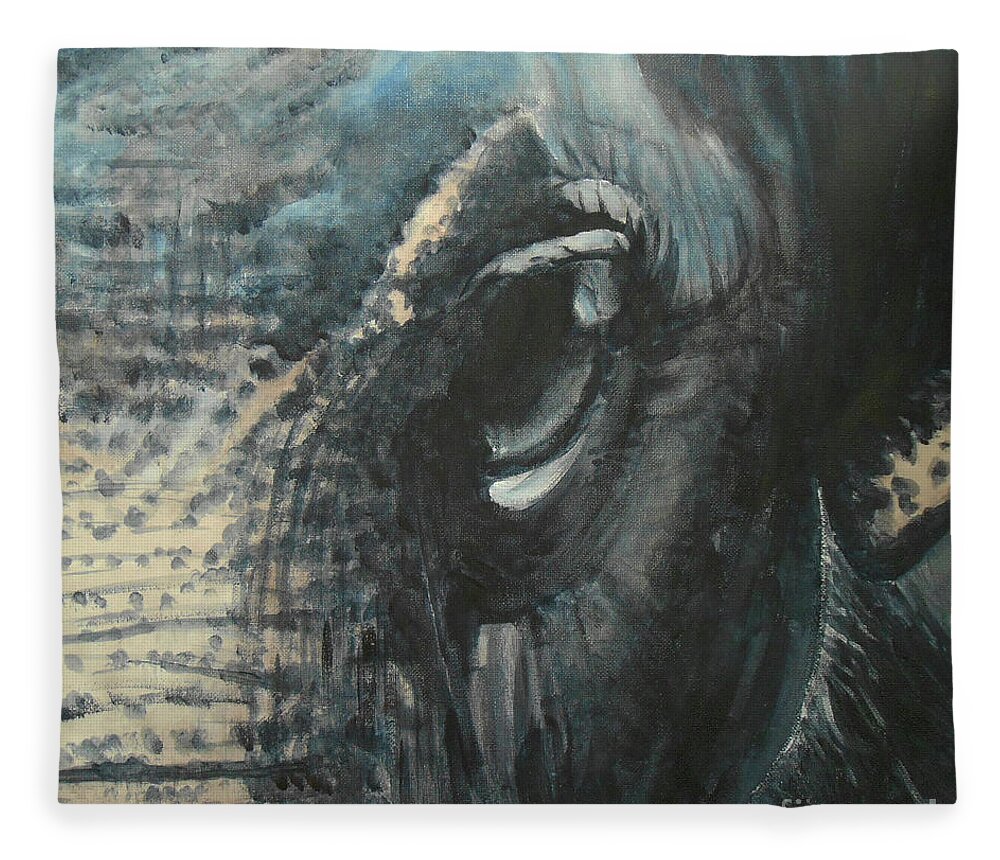Abstract Fleece Blanket featuring the painting The Incredible - Elephant 4 by Jane See