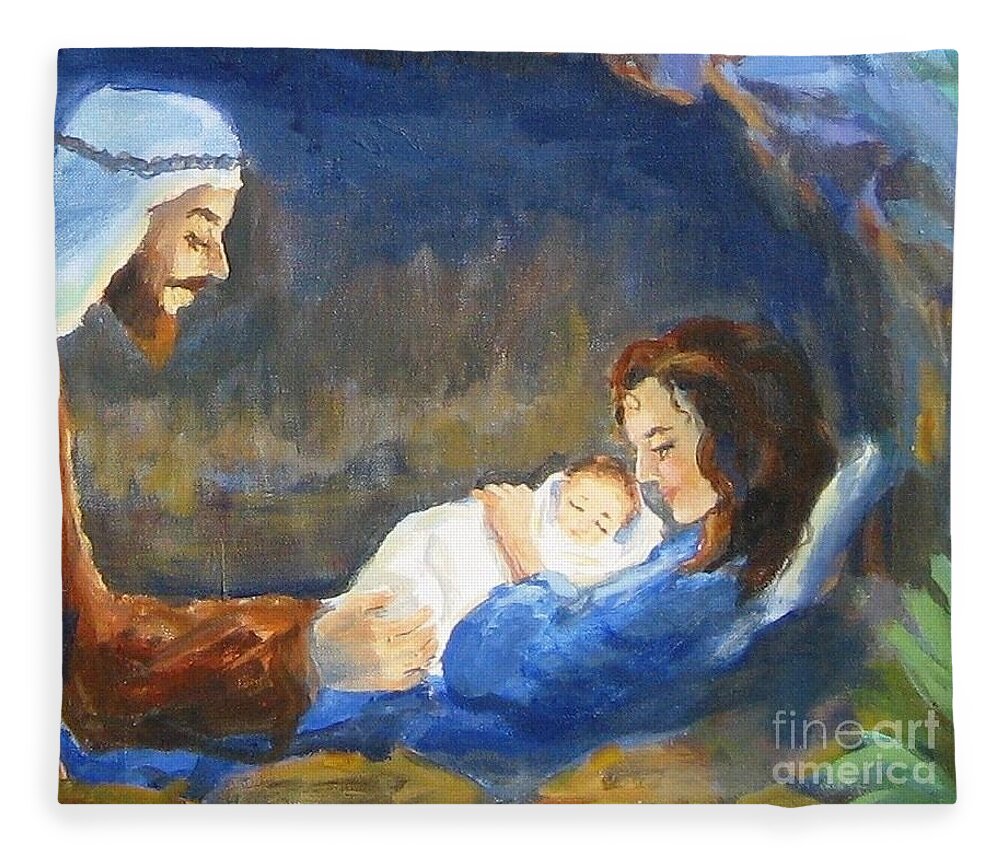 Christian Art Fleece Blanket featuring the painting The Infant King by Maria Hunt