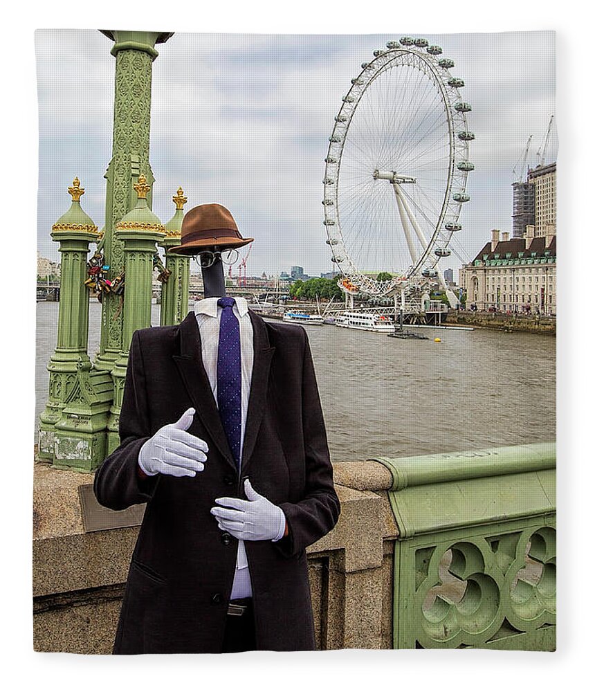 London Fleece Blanket featuring the photograph The Invisible Man by Deborah Penland