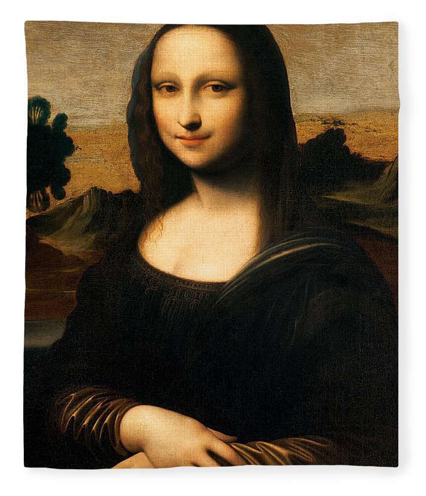 The Isleworth Mona Lisa Fleece Blanket featuring the painting The Isleworth Mona Lisa by Leonardo Da Vinci