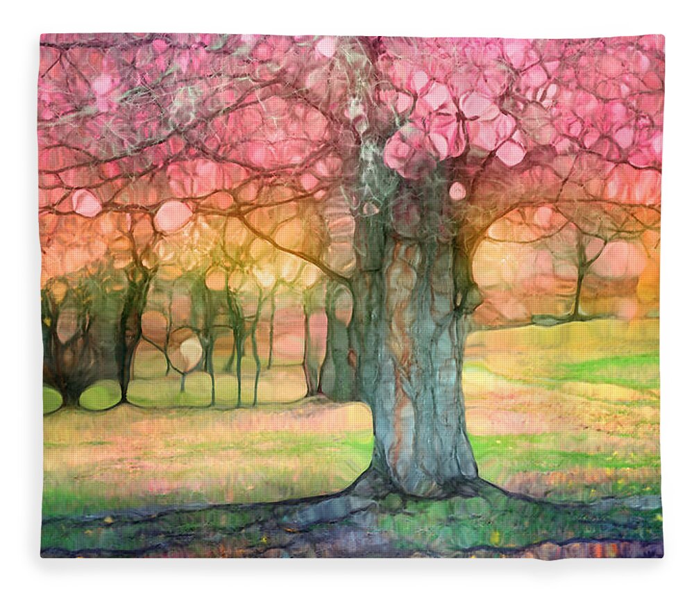 Tree Fleece Blanket featuring the photograph The Joyous Trees by Tara Turner