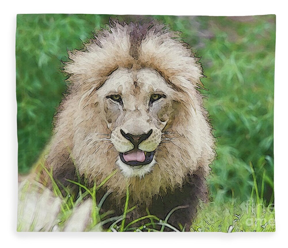 Cincinnati Zoo Fleece Blanket featuring the photograph The King by Ed Taylor
