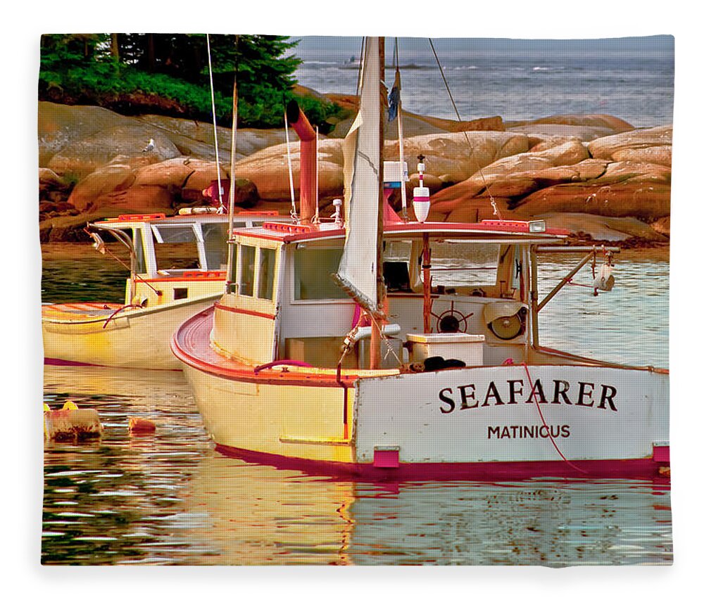 Lobster Boats Fleece Blanket featuring the photograph The KISS by Jeff Cooper