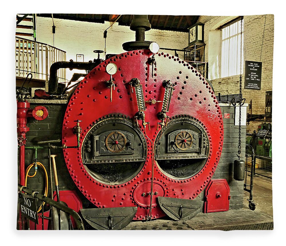 Engineering Fleece Blanket featuring the photograph The Lancashire Boiler by Richard Denyer