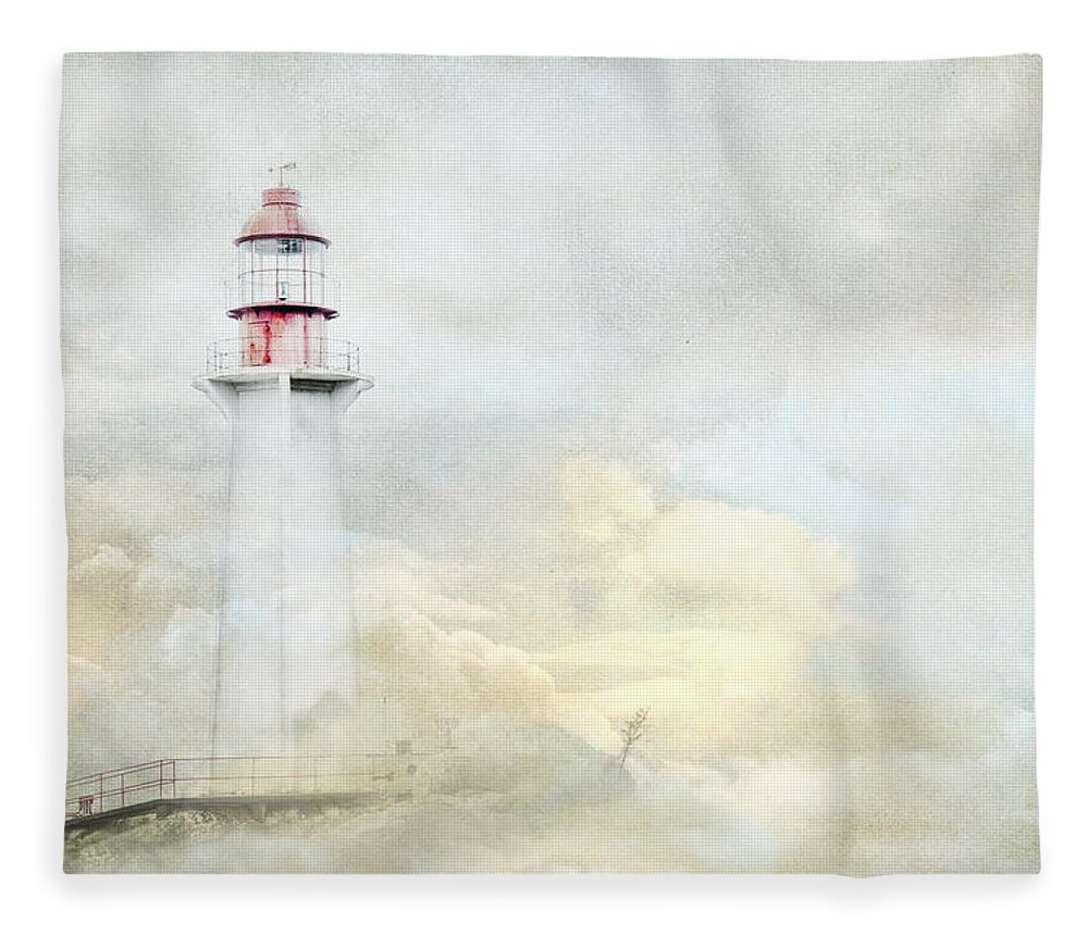 Theresa Tahara Fleece Blanket featuring the photograph The Lighthouse by Theresa Tahara
