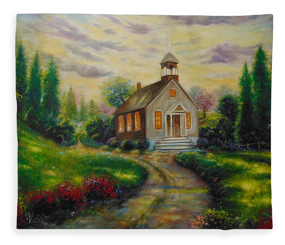 Landscape Emery Franklin Fleece Blanket featuring the painting The Love Of God by Emery Franklin