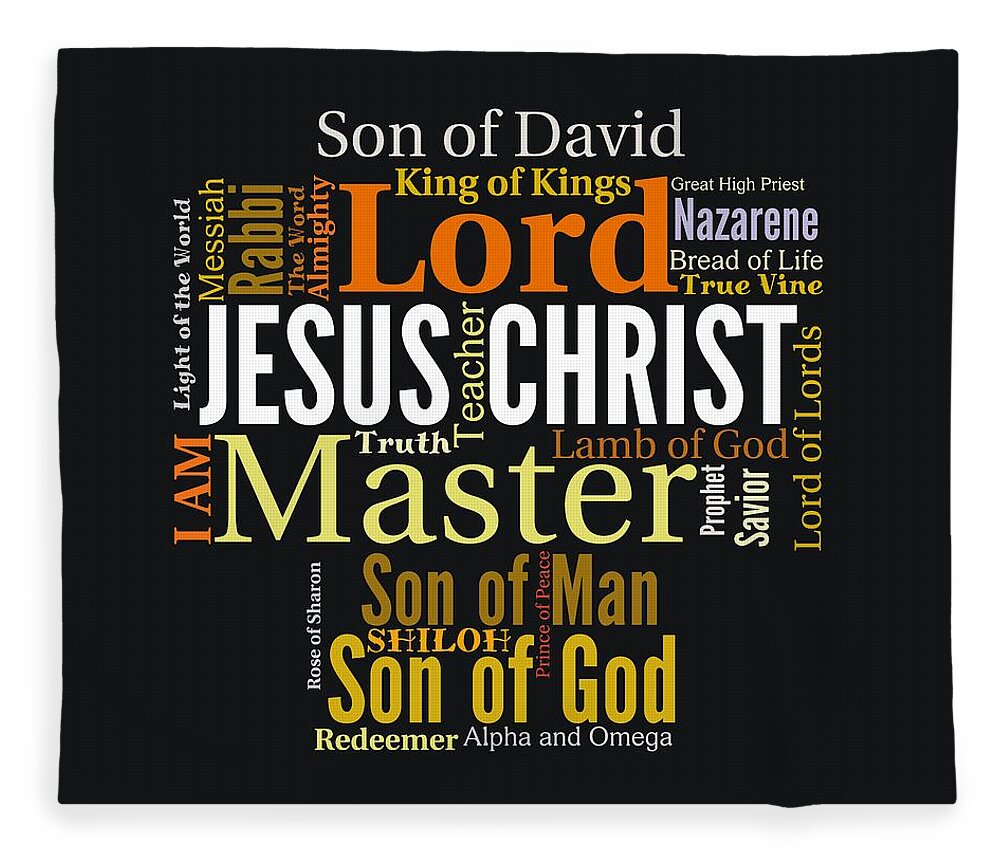 Christian Fleece Blanket featuring the digital art The Names of The King by William Ladson