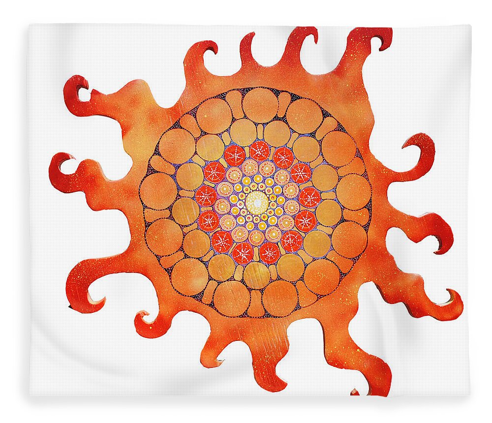 Cut Wood Fleece Blanket featuring the painting The New Sun by Patricia Arroyo