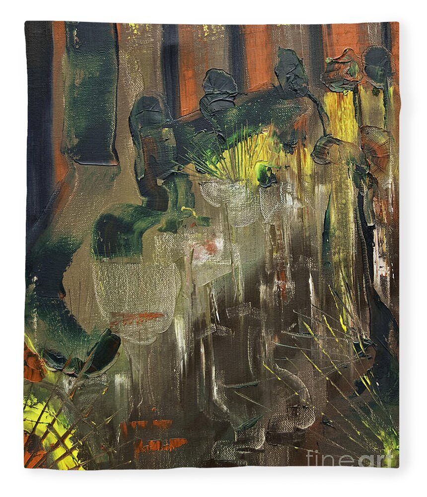 Bar Fleece Blanket featuring the painting The Night Shift by James Lavott