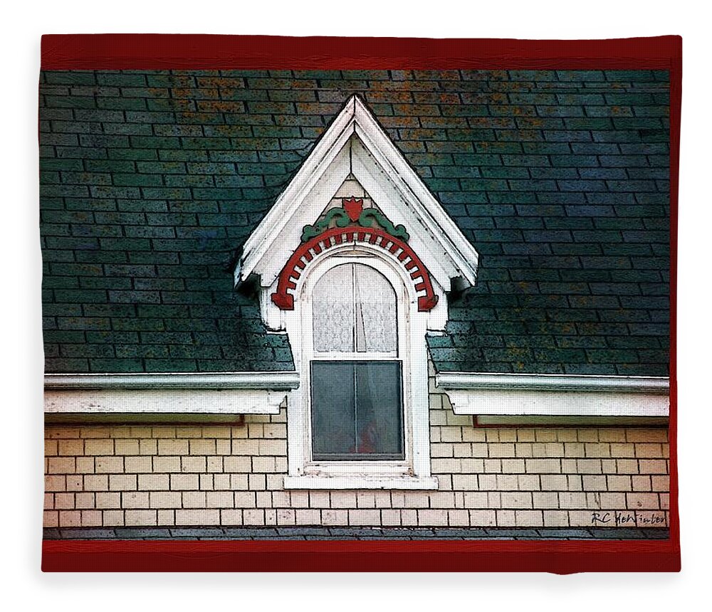 Canada Fleece Blanket featuring the painting The Ornamented Gable by RC DeWinter