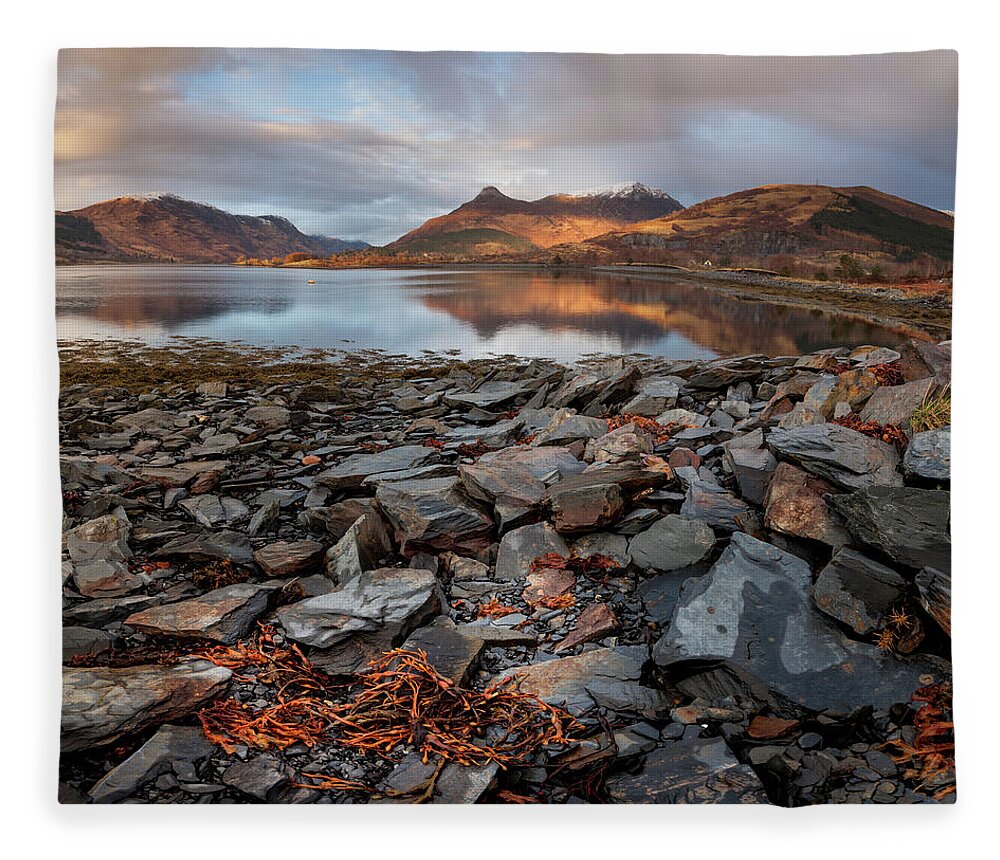 Pap Of Glencoe Fleece Blanket featuring the photograph The Pap Of Glencoe, Loch Leven, Panorama by Anita Nicholson