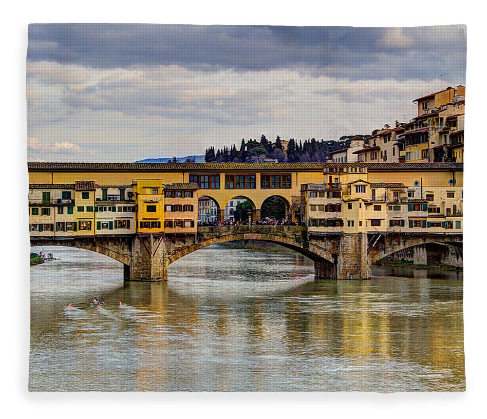 Travel Fleece Blanket featuring the photograph The Ponte Vecchio by Wade Brooks