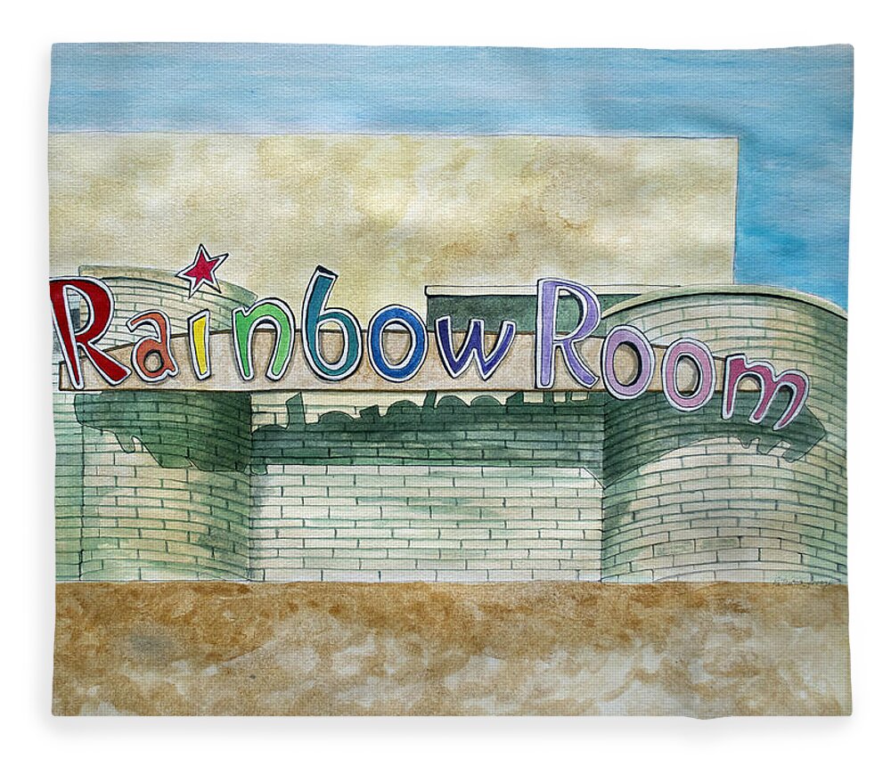 Asbury Art Fleece Blanket featuring the painting The Rainbow Room by Patricia Arroyo
