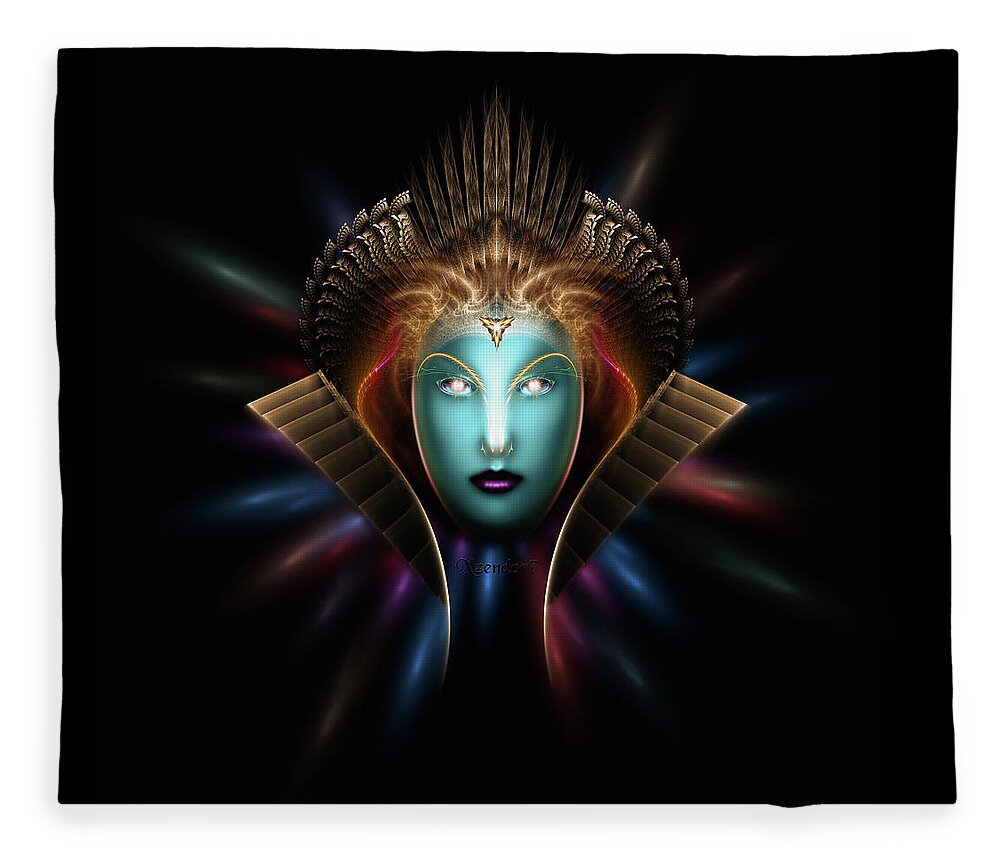 Riddian Queen Fleece Blanket featuring the digital art The Riddian Queen by Rolando Burbon