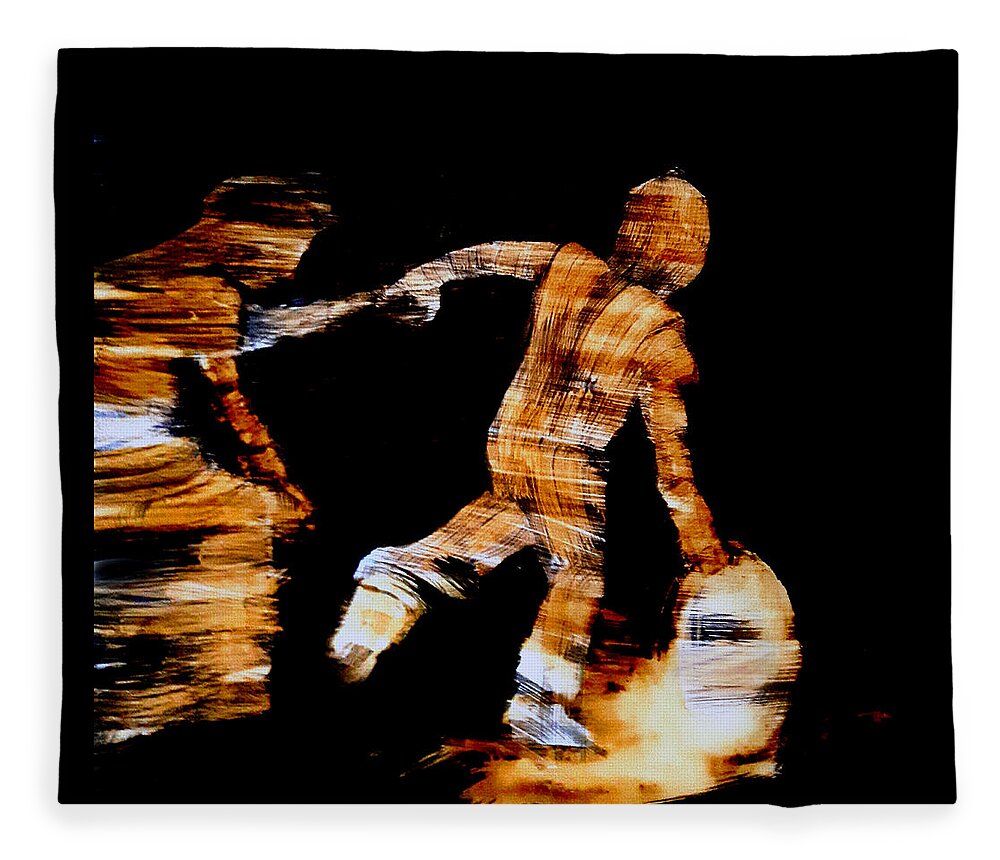  Fleece Blanket featuring the drawing The Run by Kristo Nicolas