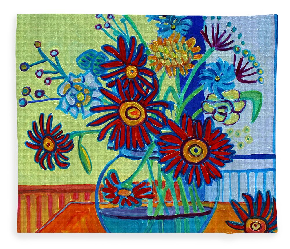 Secret Garden Fleece Blanket featuring the painting The Secret Garden by Debra Bretton Robinson