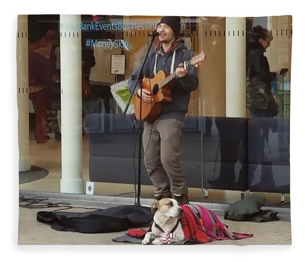 Singer Fleece Blanket featuring the photograph The Singer and His Dog by Vic Ritchey