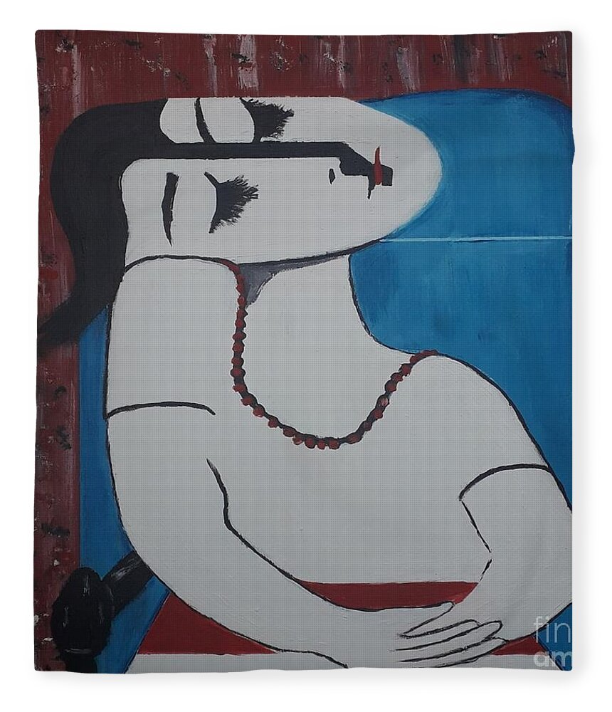 Sleeping Woman Fleece Blanket featuring the painting The Sleeping Duchess by Denise Morgan