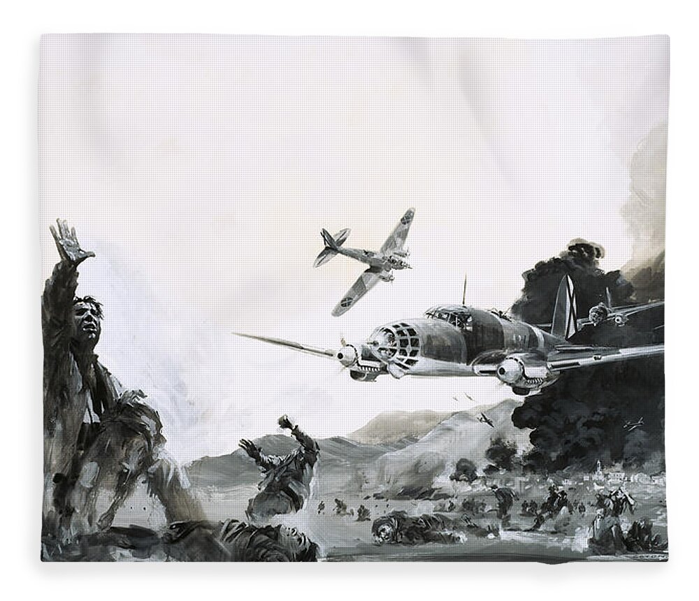 Spain Fleece Blanket featuring the painting The Spanish Civil War by Graham Coton