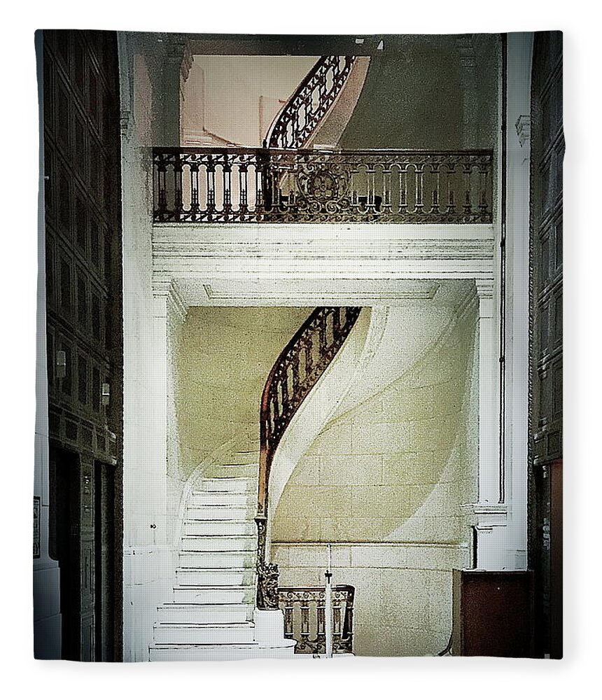 Stairs Fleece Blanket featuring the photograph The Staircase by Jenny Revitz Soper