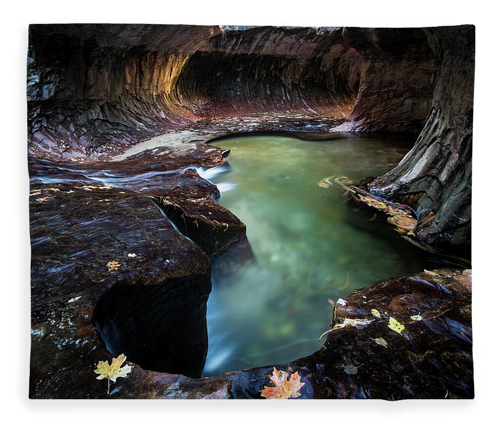 Utah Fleece Blanket featuring the photograph The Subway by Wesley Aston