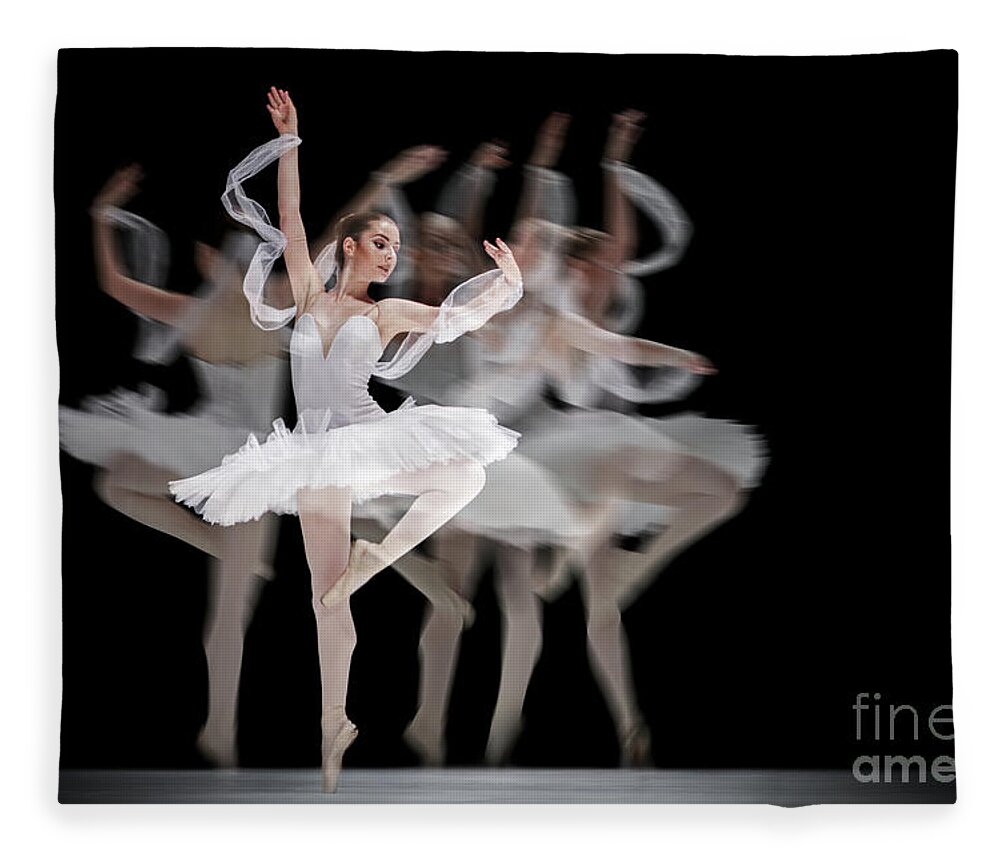 Ballet Fleece Blanket featuring the photograph The Swan Ballet dancer by Dimitar Hristov