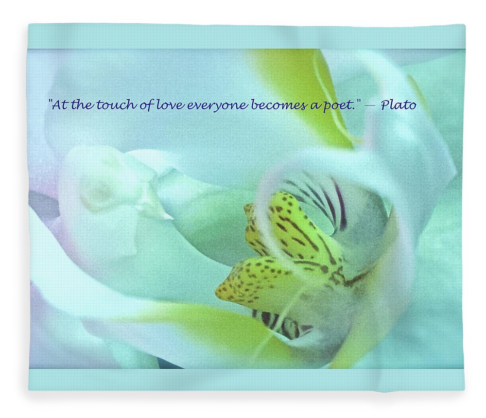 Macro Image Fleece Blanket featuring the photograph The Touch of Love by Venetia Featherstone-Witty