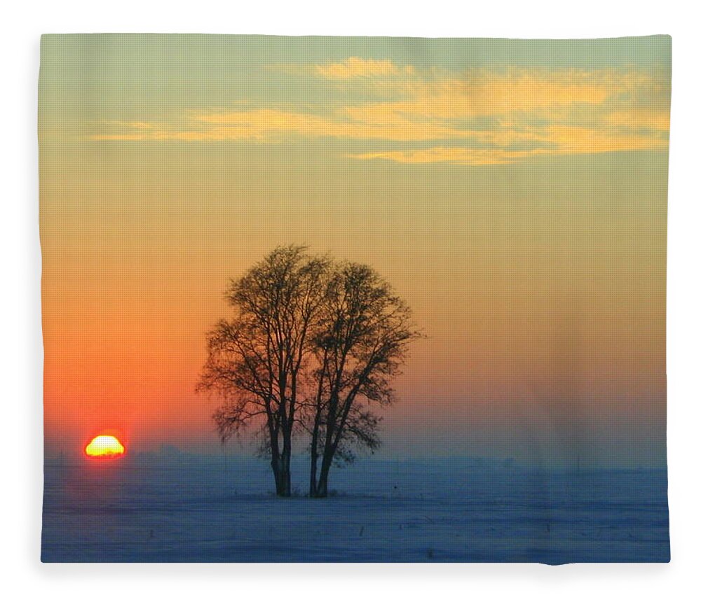 Landscape Fleece Blanket featuring the photograph The Twins by Julie Lueders 