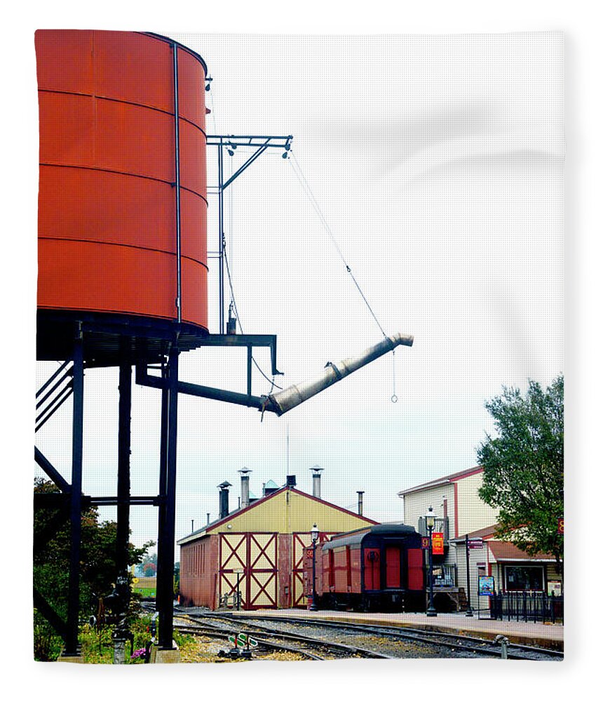 Railroad Fleece Blanket featuring the photograph The Water Tower by Paul W Faust - Impressions of Light