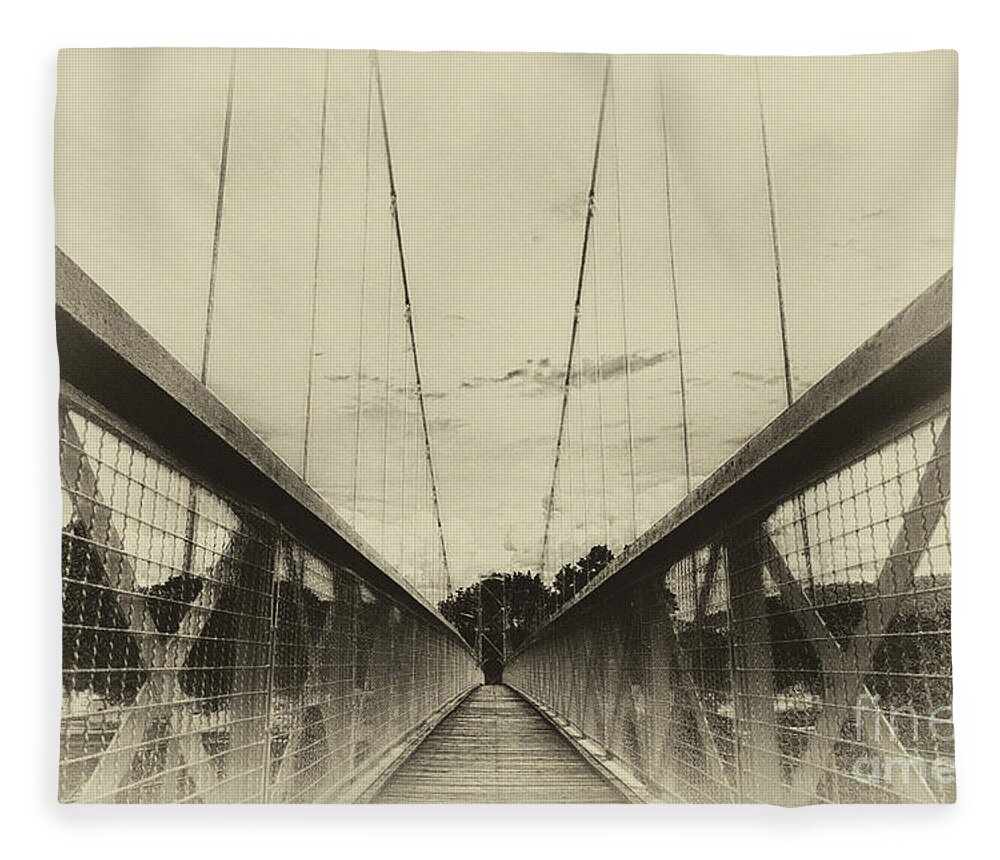 Way Fleece Blanket featuring the photograph The way over the bridge by Eva-Maria Di Bella
