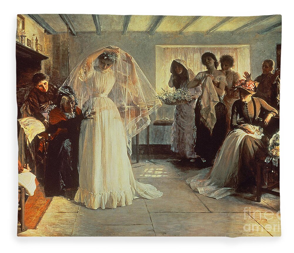 Wedding Fleece Blanket featuring the painting The Wedding Morning by John Henry Frederick Bacon