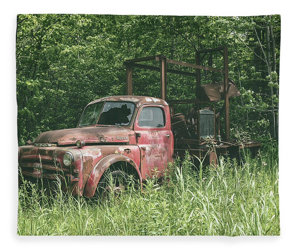 Truck Fleece Blanket featuring the photograph They call me Rusty by Steve L'Italien