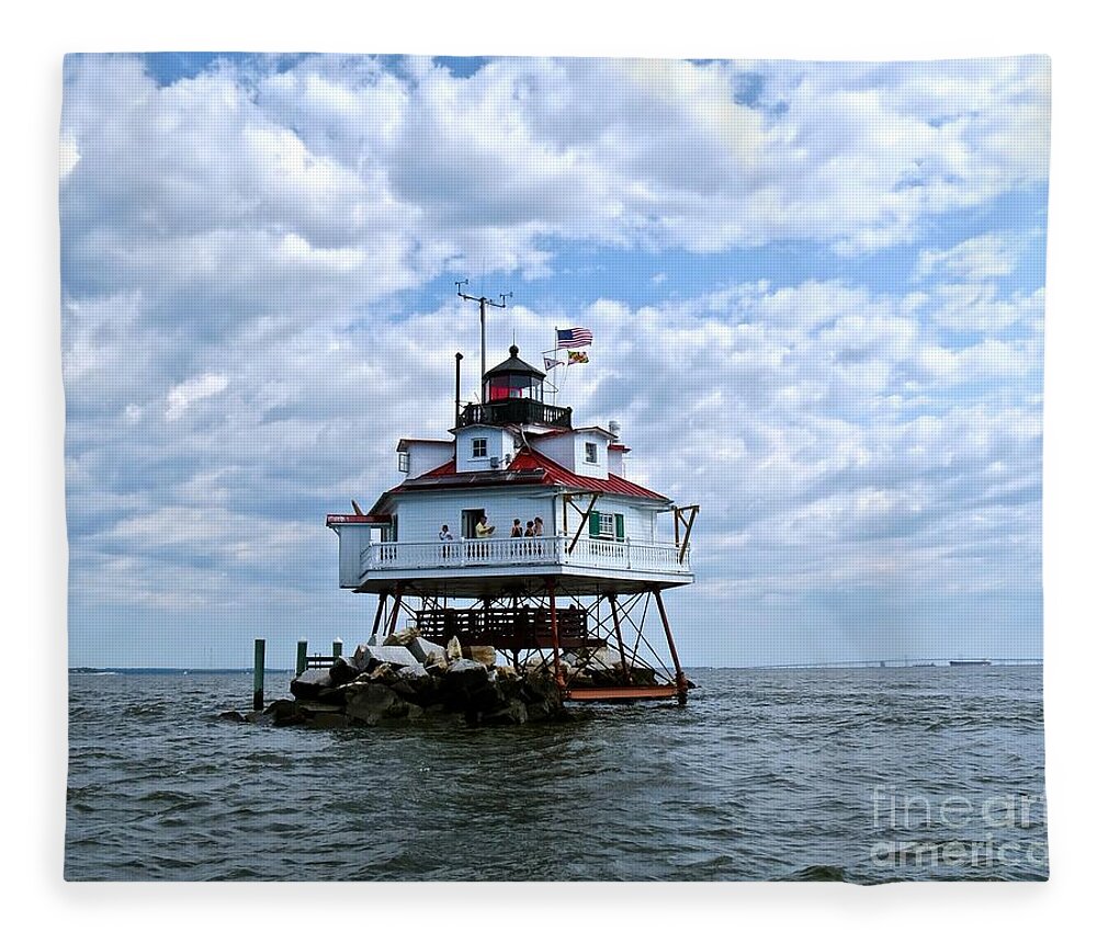 Thomas Point Lighthouse Fleece Blanket featuring the photograph Thomas Point Lighthouse by Nancy Patterson