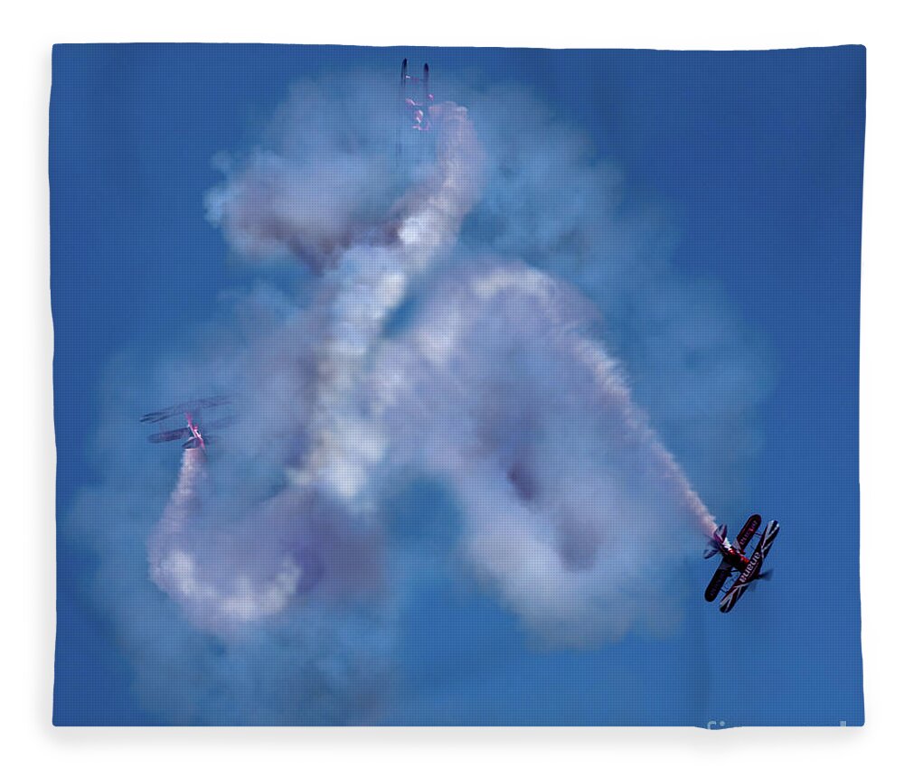 Airshow Fleece Blanket featuring the photograph Threeheaded snake by Ang El