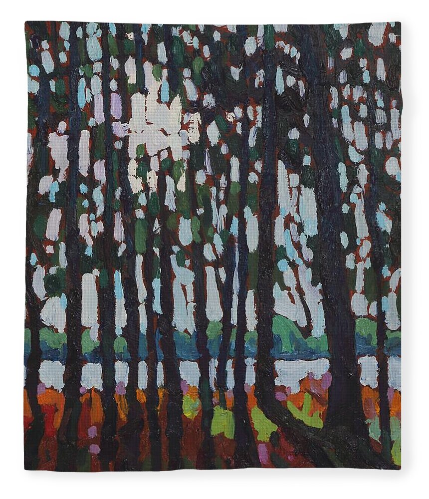 2044 Fleece Blanket featuring the painting Through the Opinicon Forest by Phil Chadwick