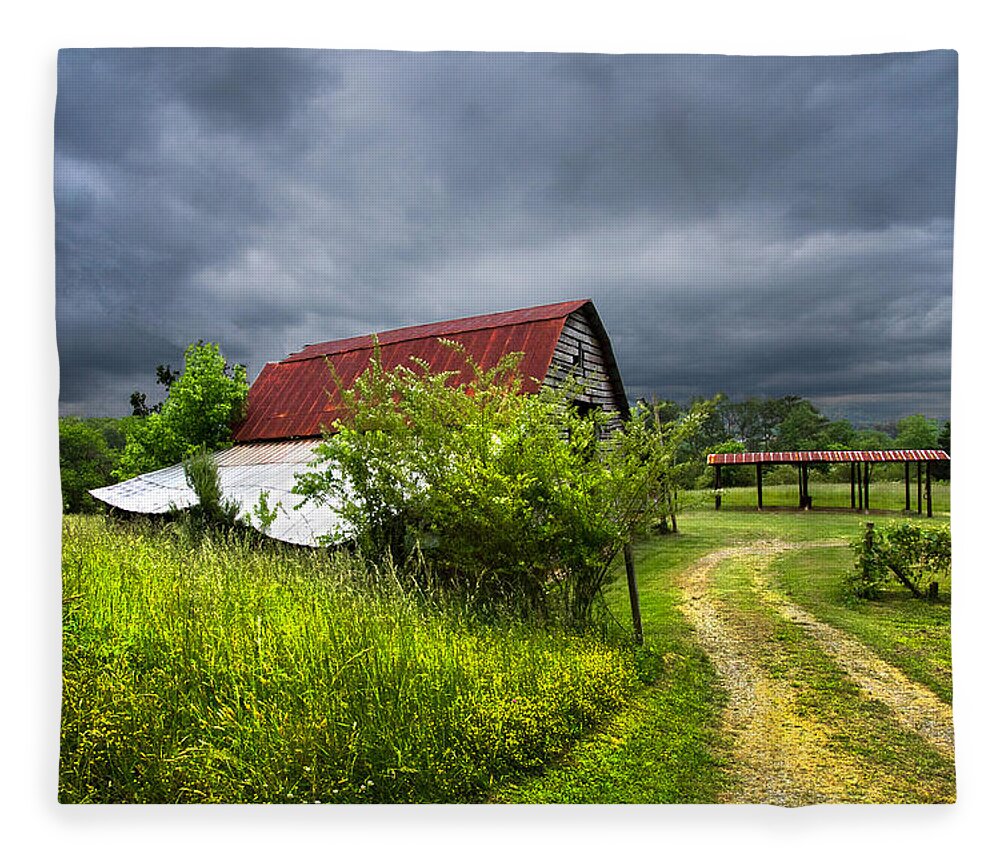 Andrews Fleece Blanket featuring the photograph Thunder Road by Debra and Dave Vanderlaan