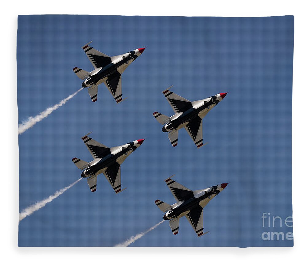 Thunderbirds Fleece Blanket featuring the photograph Thunderbirds Dsc5846 by Andrea Silies