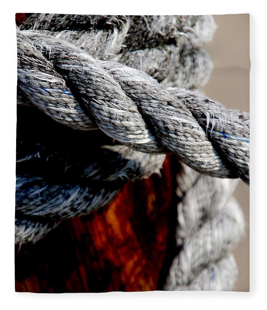 Ropes Fleece Blanket featuring the photograph Tied together by Susanne Van Hulst