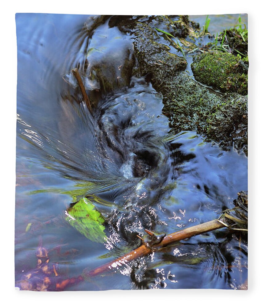 Nature Fleece Blanket featuring the photograph Tiny Whirlpool by Ron Cline