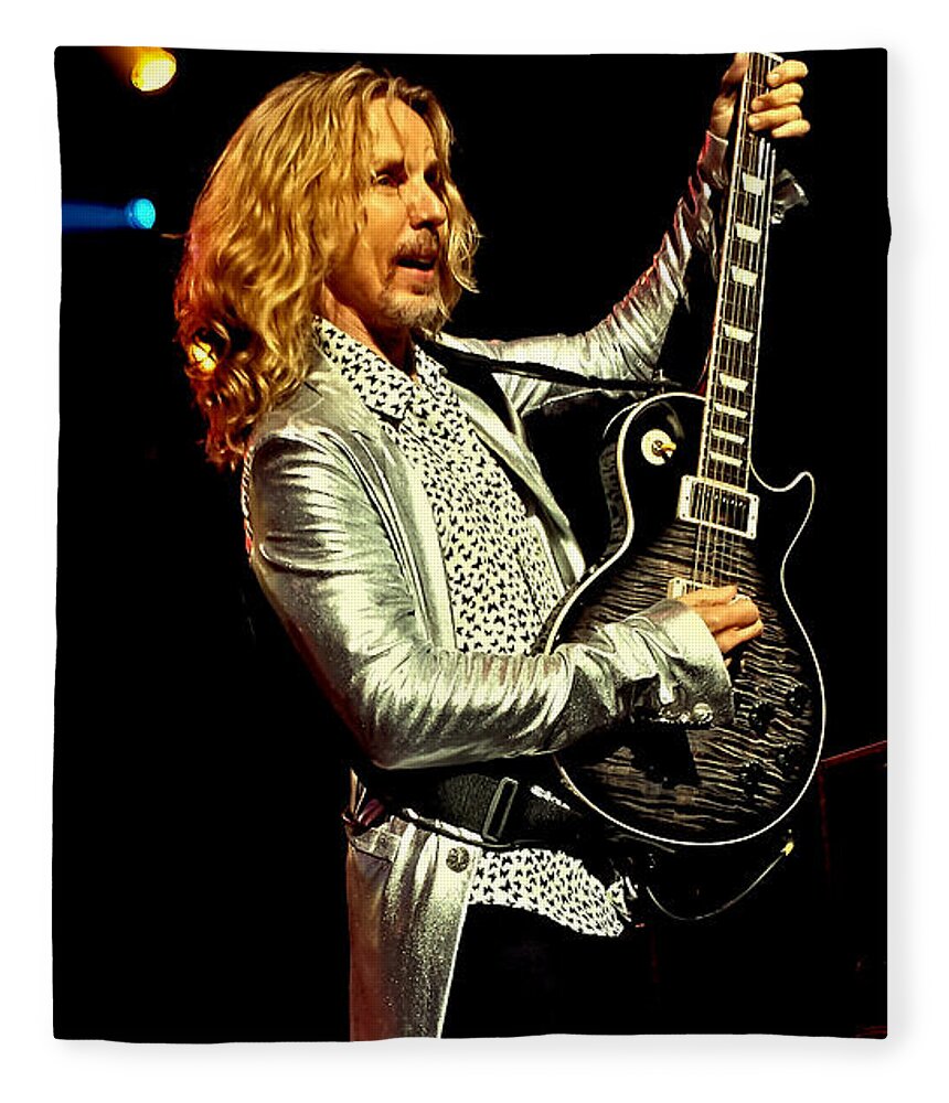 Tommy Shaw Of Styx Fleece Blanket featuring the photograph Tommy Shaw of Styx by David Patterson