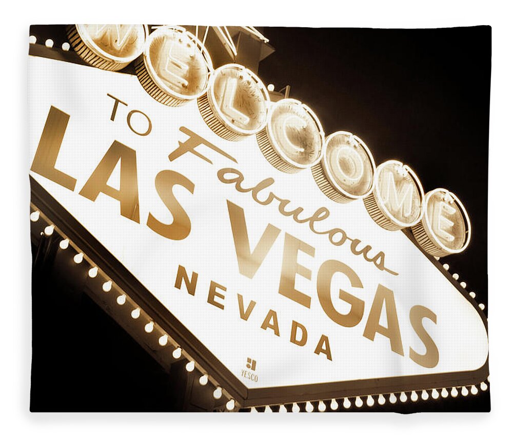 Las Vegas Sign At Night Fleece Blanket featuring the photograph Tonight In Vegas by Az Jackson