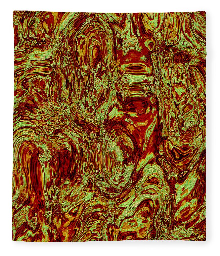 Digital Abstracts Fleece Blanket featuring the digital art Topo 1 111415 by Matthew Lindley