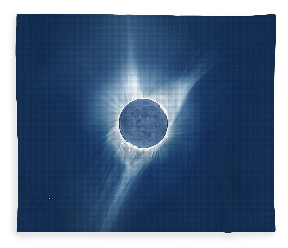 Solar Eclipse Fleece Blanket featuring the photograph Total Eclipse by Ralf Rohner