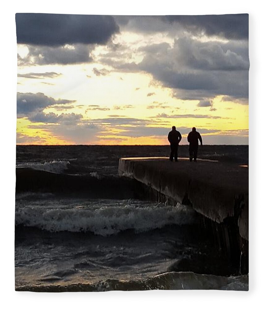 Dock Fleece Blanket featuring the photograph Towards the Light by Dani McEvoy