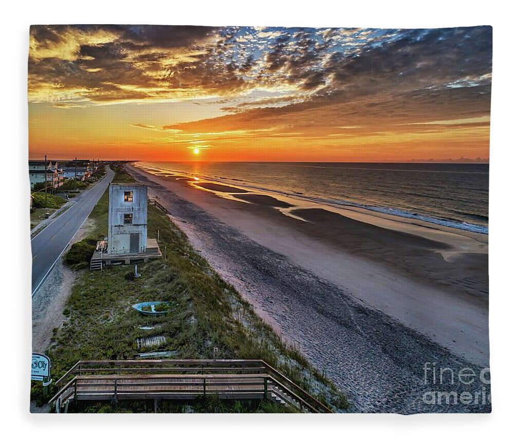 Sunrise Fleece Blanket featuring the photograph Tower #3 by DJA Images