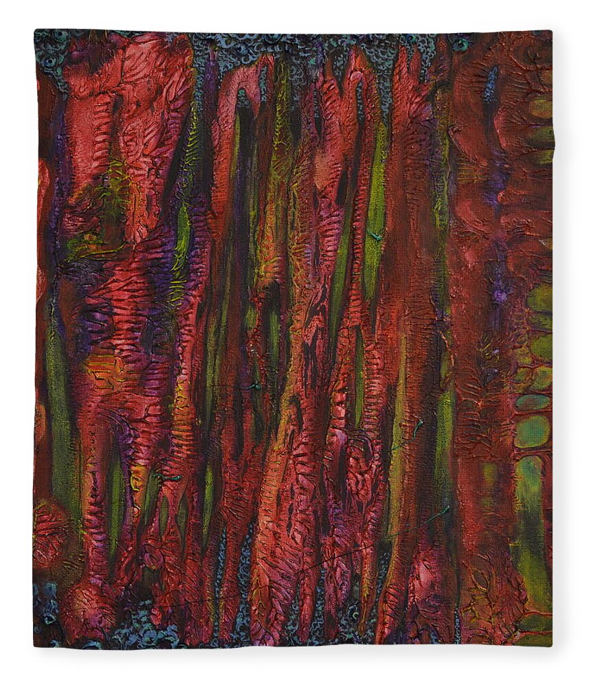 Cave Fleece Blanket featuring the painting Tox-Macabre Muscae Volitantes by Rod B Rainey