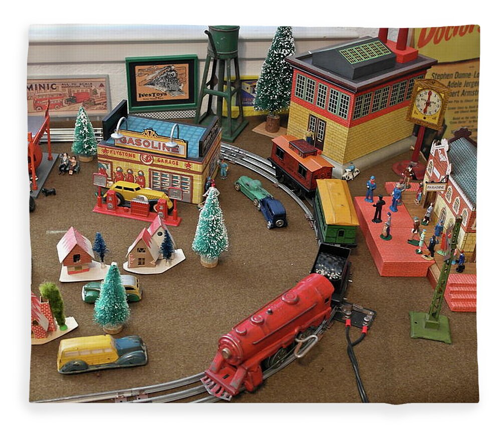 Toys Fleece Blanket featuring the photograph Toytown - Train Set Overview by Michele Myers