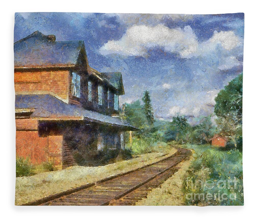Railway Fleece Blanket featuring the photograph Tracking The Past by Carol Randall