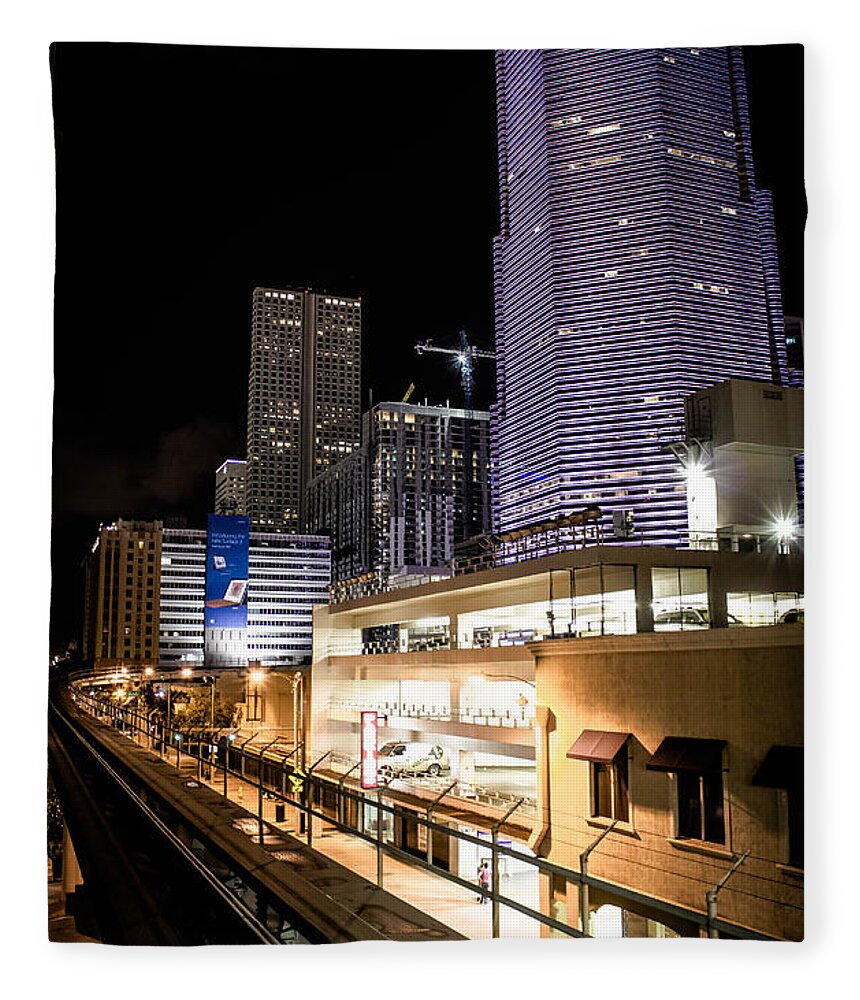 Miami Fleece Blanket featuring the photograph Train Station by Mike Dunn
